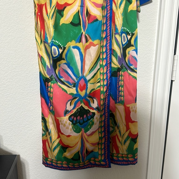 NWT ANTONIO MELANI Clio Floral Printed Satin Coordinating Wrap Midi Skirt - Picture 4 of 7